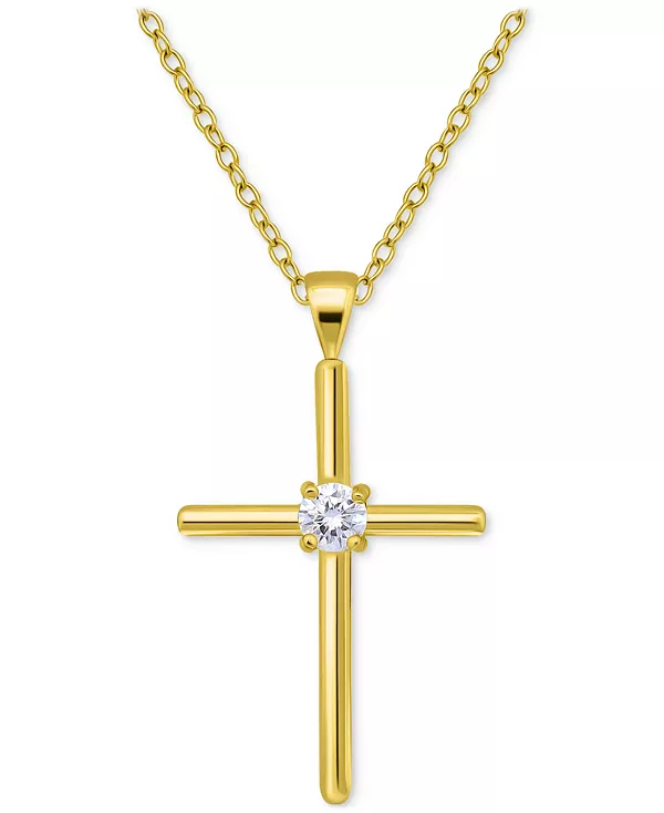 Ожерелье с подвеской-крестом из кубического циркония (3/8 карата) из стерлингового серебра, 16 дюймов + 2 дюйма (удлинитель) Giani Bernini, gold
Ожерелье с подвеской-крестом из кубического циркония (3/8 карата) из стерлингового серебра, 16 дюймов + 2 дюйма (удлинитель) Giani Bernini, gold