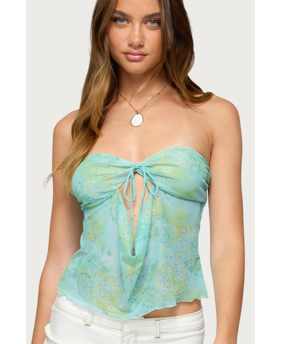 Женский топ без бретелей с принтом и вырезами из сетчатой ткани Edikted, Green
Женский топ без бретелей с принтом и вырезами из сетчатой ткани Edikted, Green