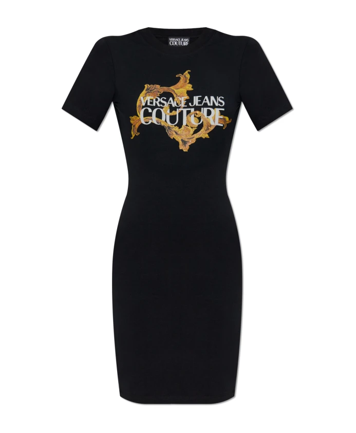 Платье с принтом и блестящими аппликациями Versace Jeans Couture, черный
Платье с принтом и блестящими аппликациями Versace Jeans Couture, черный