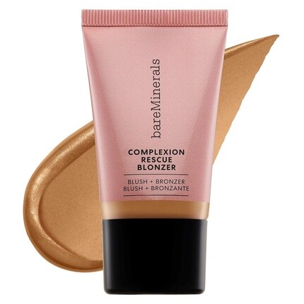 bareMinerals Complexion Rescue Liquid Blonzer Румяна-бронзатор Гибридное сияние на солнце Создаваемый гель-крем для лица и щек Веганский поцелуй специй 0,5 унции