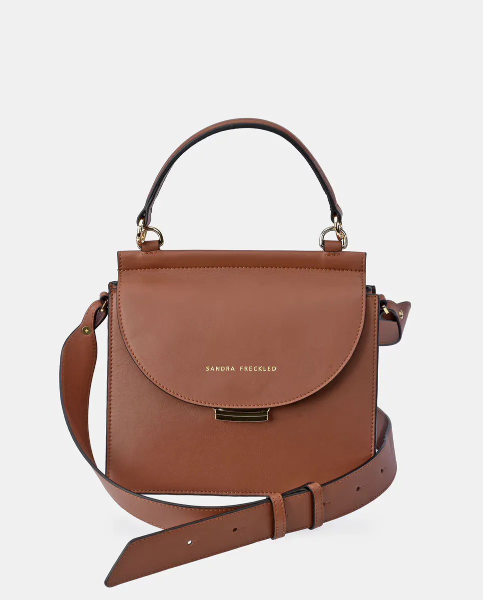 Сумочка с клапаном из гладкой кожи гавана Sandra Freckled, светло-коричневый 
Сумочка с клапаном из гладкой кожи гавана Sandra Freckled, светло-коричневый