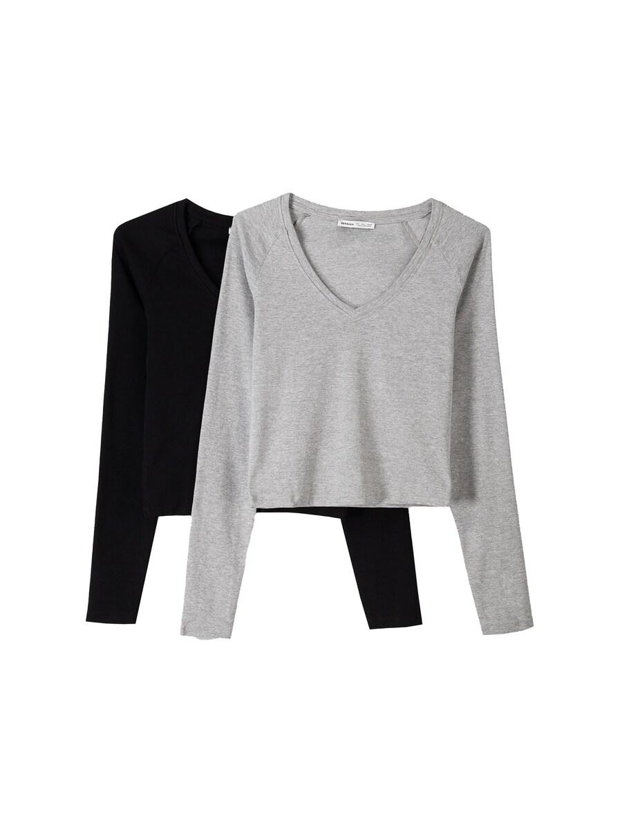 Лонгслив Bershka Shirt, цвет mottled grey/black
Лонгслив Bershka Shirt, цвет mottled grey/black