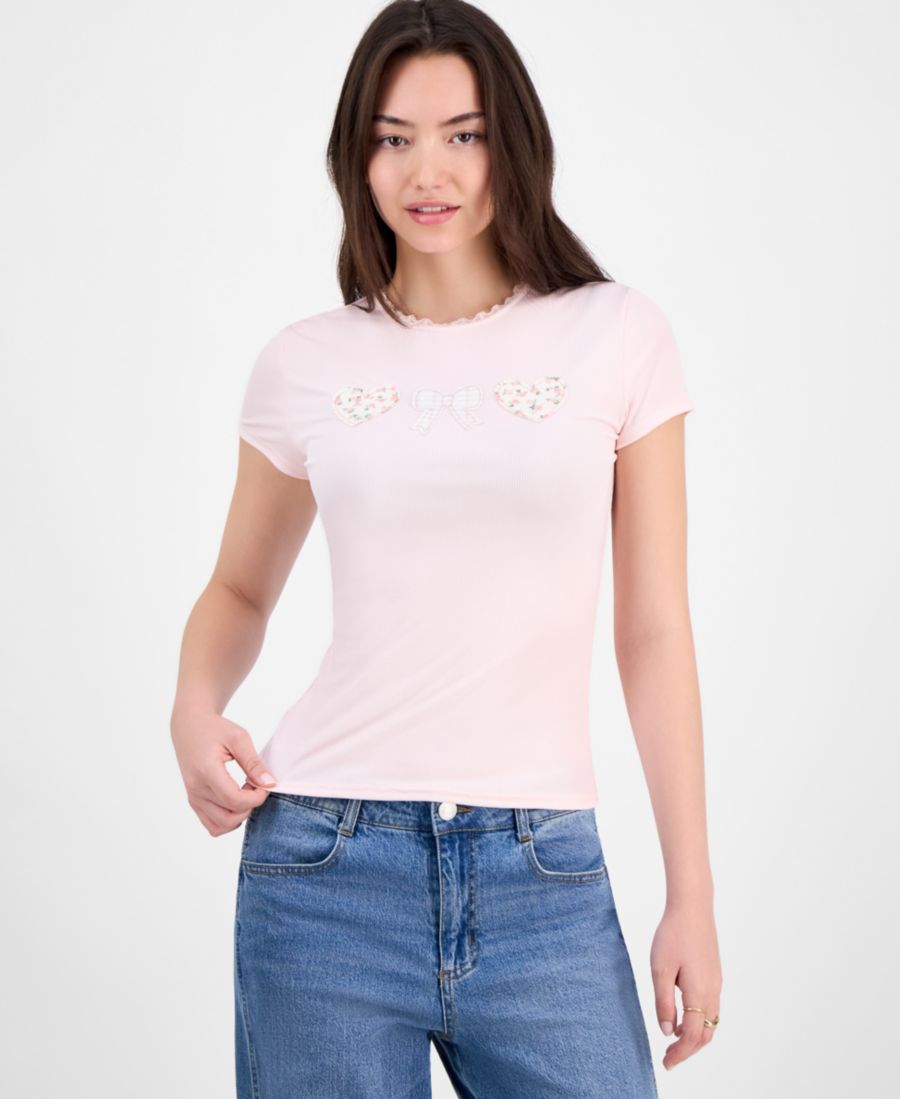 Детская футболка с аппликацией и пико-отделкой Just Polly, Ballet Slipper Heart Bow
Детская футболка с аппликацией и пико-отделкой Just Polly, Ballet Slipper Heart Bow