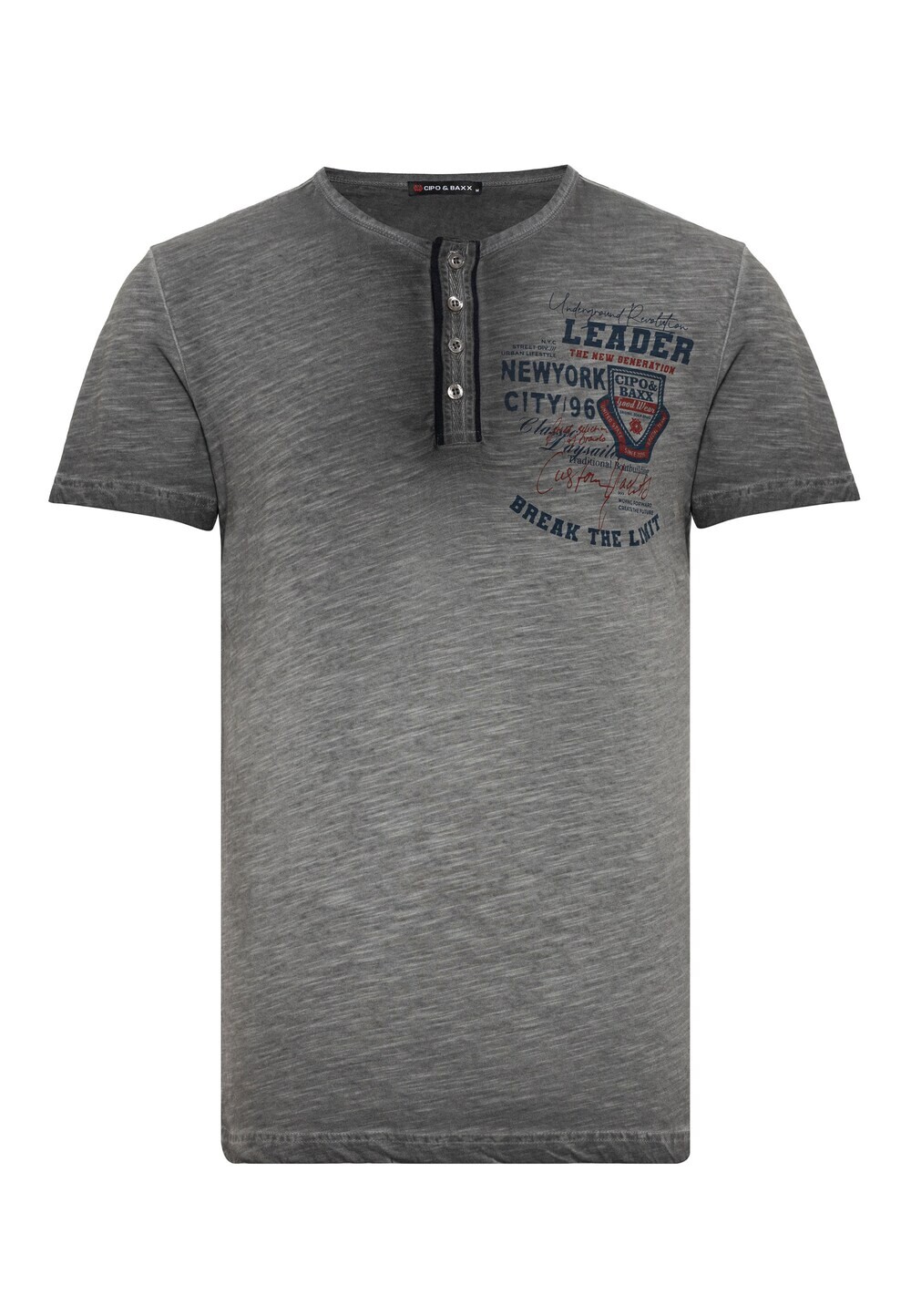 Футболка Cipo & Baxx, серый 
Футболка Cipo & Baxx, серый