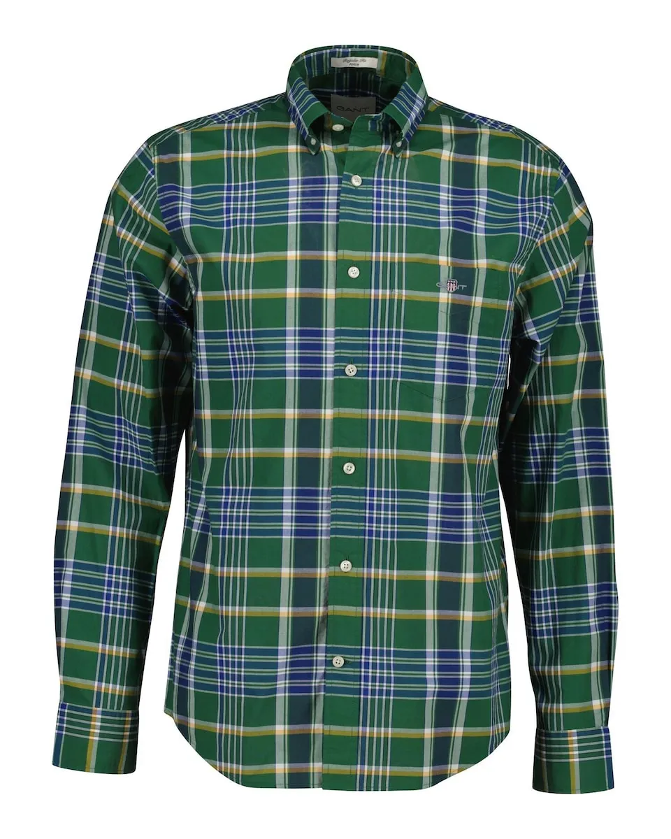 Мужская рубашка в клетку из хлопка с обычным кроем Gant, зеленый
Мужская рубашка в клетку из хлопка с обычным кроем Gant, зеленый