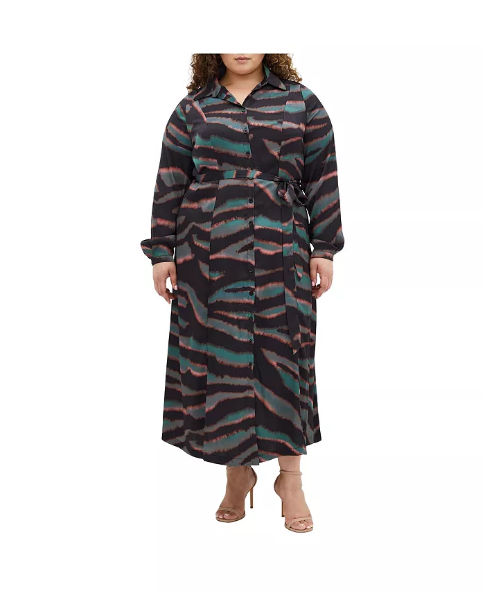 Платье Untamed больших размеров CITY CHIC, зеленый 
Платье Untamed больших размеров CITY CHIC, зеленый