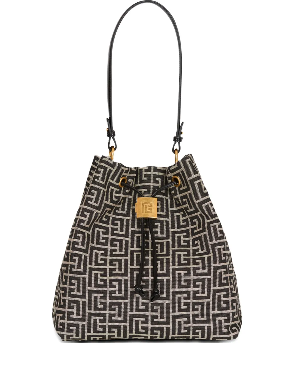 Жаккардовый рюкзак с монограммой Balmain, черный
Жаккардовый рюкзак с монограммой Balmain, черный