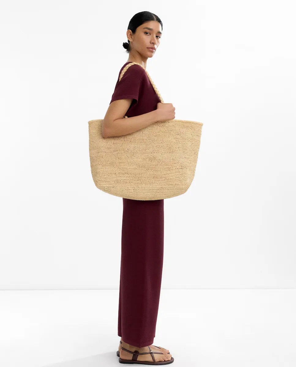 Женские прямые брюки из трикотажа с рубчатой текстурой Parfois, бордовый 
Женские прямые брюки из трикотажа с рубчатой текстурой Parfois, бордовый