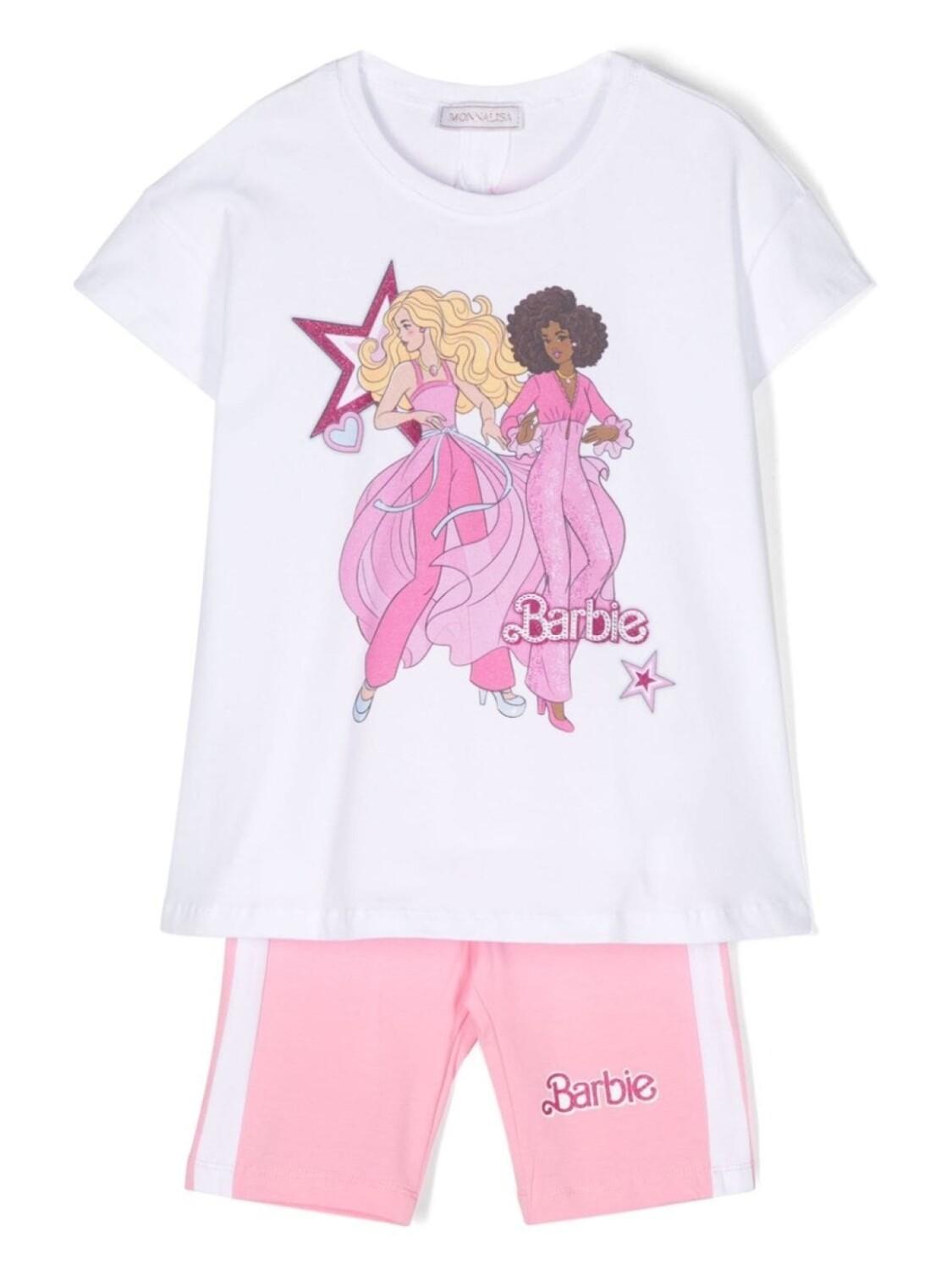 Monnalisa комплект из футболки и шортов из коллаборации с Barbie, белый
Monnalisa комплект из футболки и шортов из коллаборации с Barbie, белый