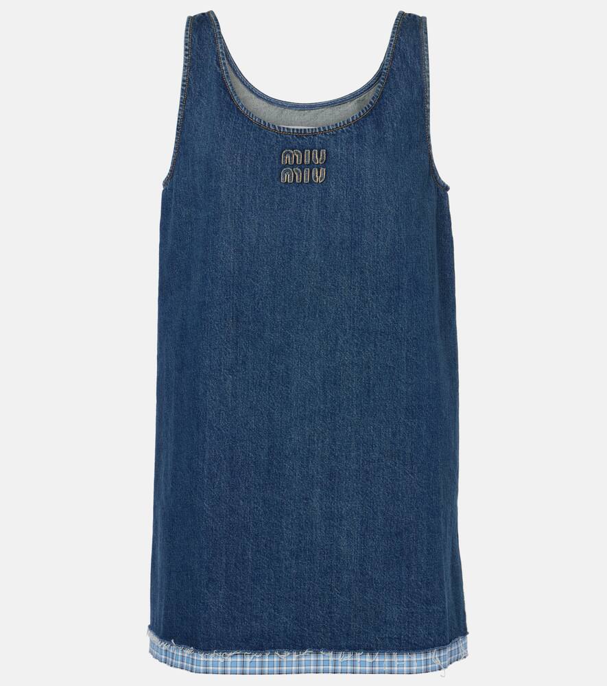 Джинсовое мини-платье с логотипом Miu Miu, Bleu
Джинсовое мини-платье с логотипом Miu Miu, Bleu