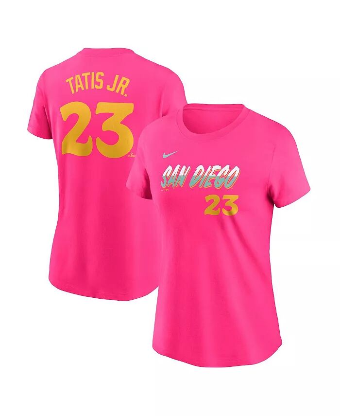 Мужская и женская футболка Fernando Tatis Jr. Pink San Diego Padres 2024 City Connect Fuse с именем и номером игрока Nike
Мужская и женская футболка Fernando Tatis Jr. Pink San Diego Padres 2024 City Connect Fuse с именем и номером игрока Nike