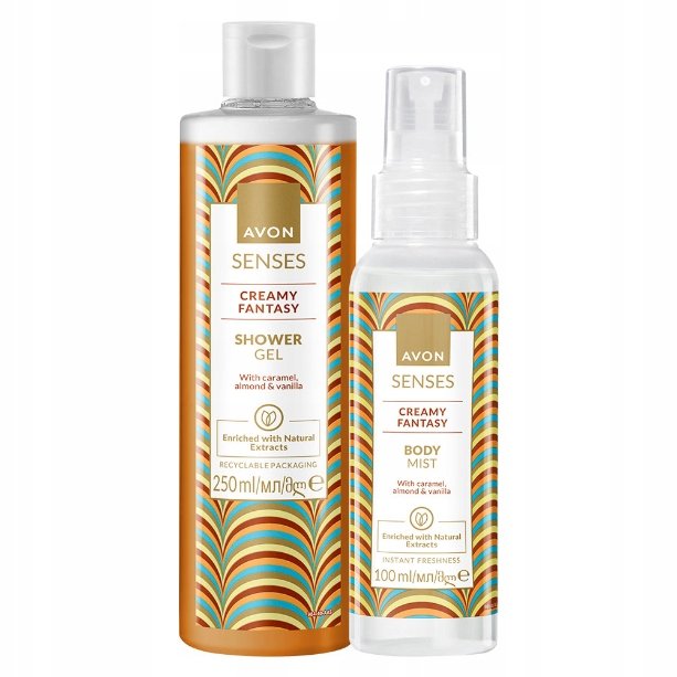 Avon Senses Creamy Fantasy Cosmetics Set Спрей + Гель для душа
Avon Senses Creamy Fantasy Cosmetics Set Спрей + Гель для душа