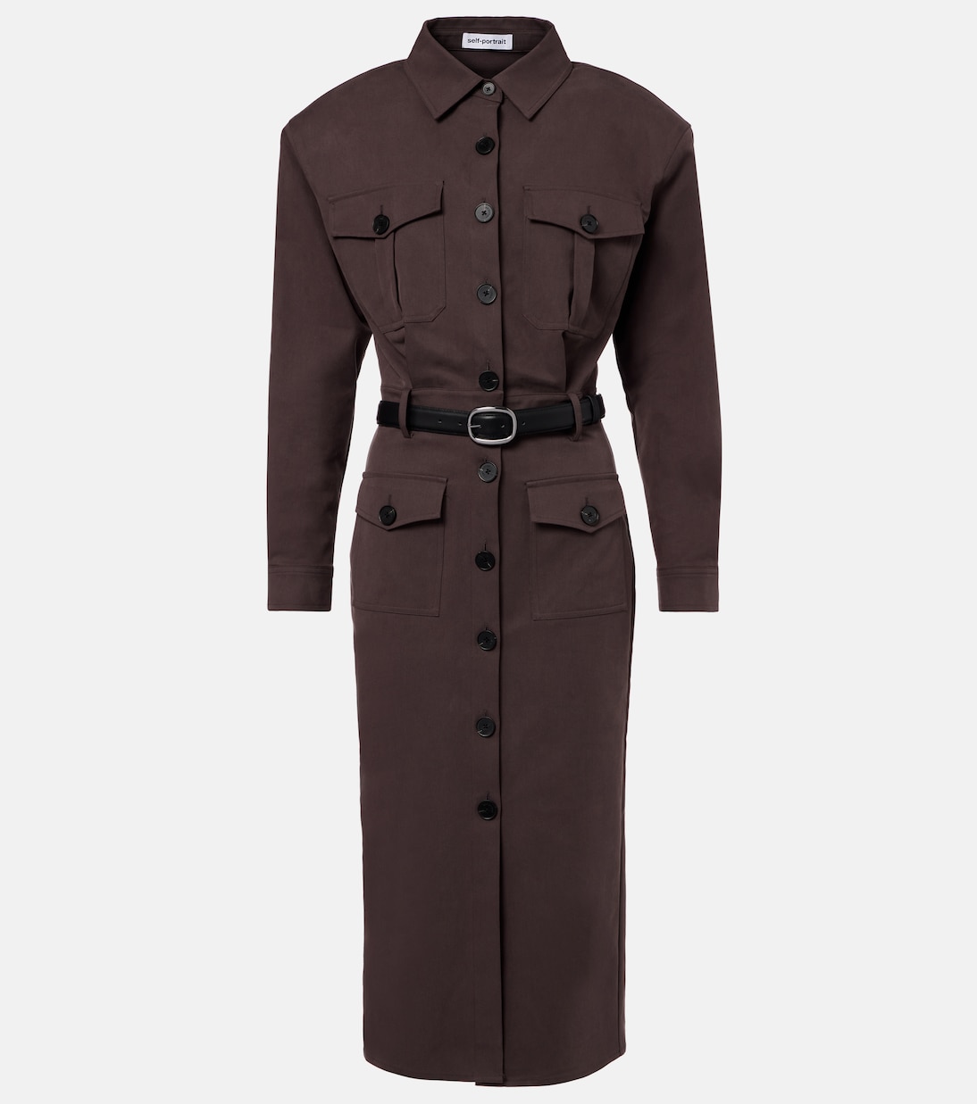 Миди-платье с поясом Self-Portrait, коричневый
Миди-платье с поясом Self-Portrait, коричневый