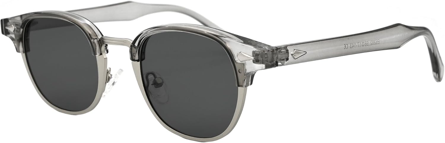 Классические поляризованные солнцезащитные очки Onrtry для мужчин и женщин, полуободковая оправа, модные ретро-очки от дизайнера, A08 Transparent Grey&silver Frame/Grey Lens
Классические поляризованные солнцезащитные очки Onrtry для мужчин и женщин, полуободковая оправа, модные ретро-очки от дизайнера, A08 Transparent Grey&silver Frame/Grey Lens