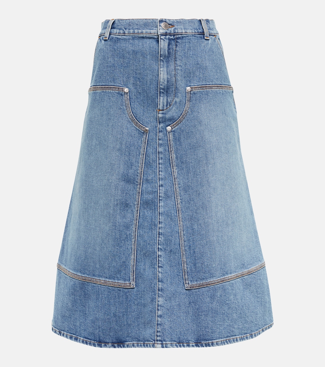 Джинсовая юбка миди Stella McCartney, Medium Blue 
Джинсовая юбка миди Stella McCartney, Medium Blue