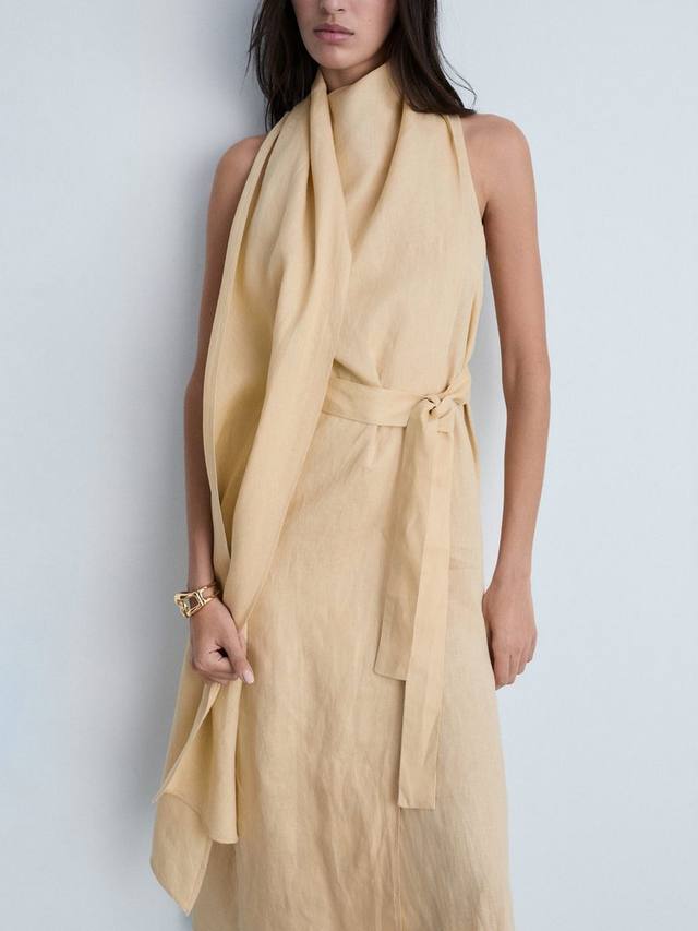 Платье из чистого льна с драпировкой oasis Mango, бежевый
Платье из чистого льна с драпировкой oasis Mango, бежевый