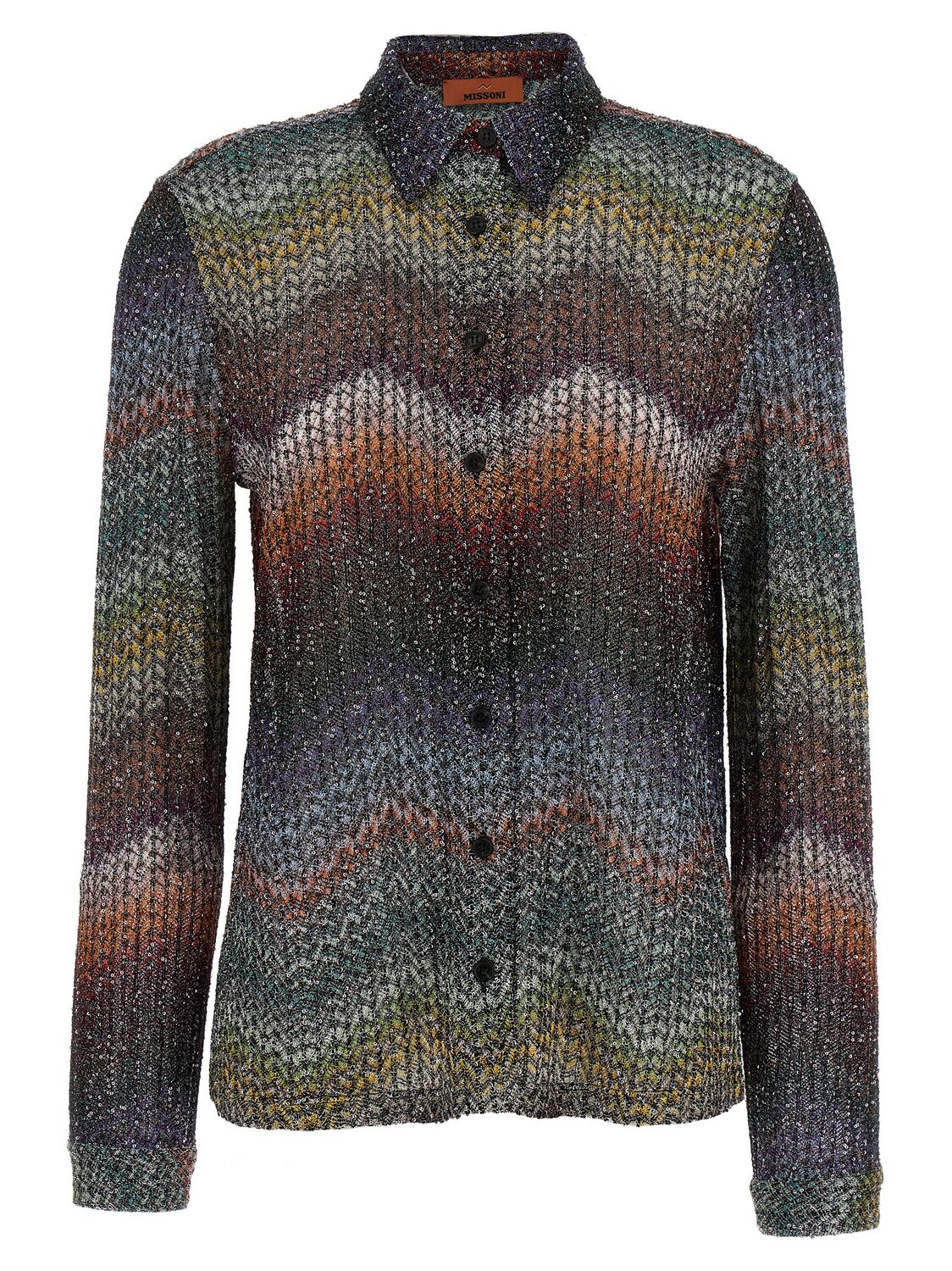 Рубашка из вискозы с пайетками и ламе Missoni, мультиколор
Рубашка из вискозы с пайетками и ламе Missoni, мультиколор