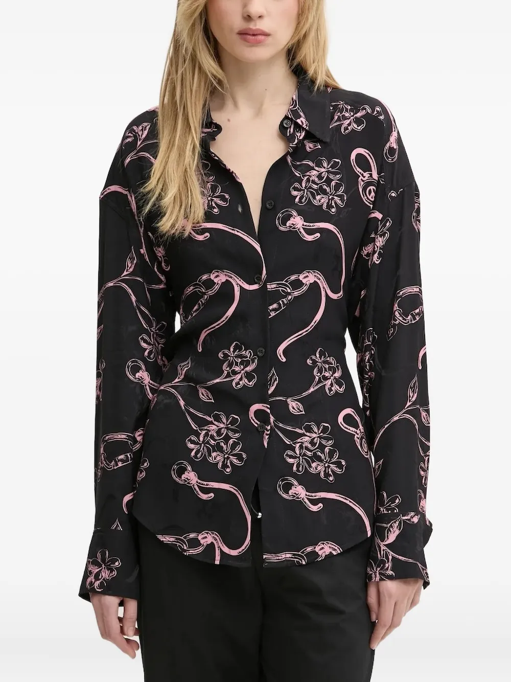 Рубашка с цветочным принтом MOSCHINO JEANS, черный
Рубашка с цветочным принтом MOSCHINO JEANS, черный