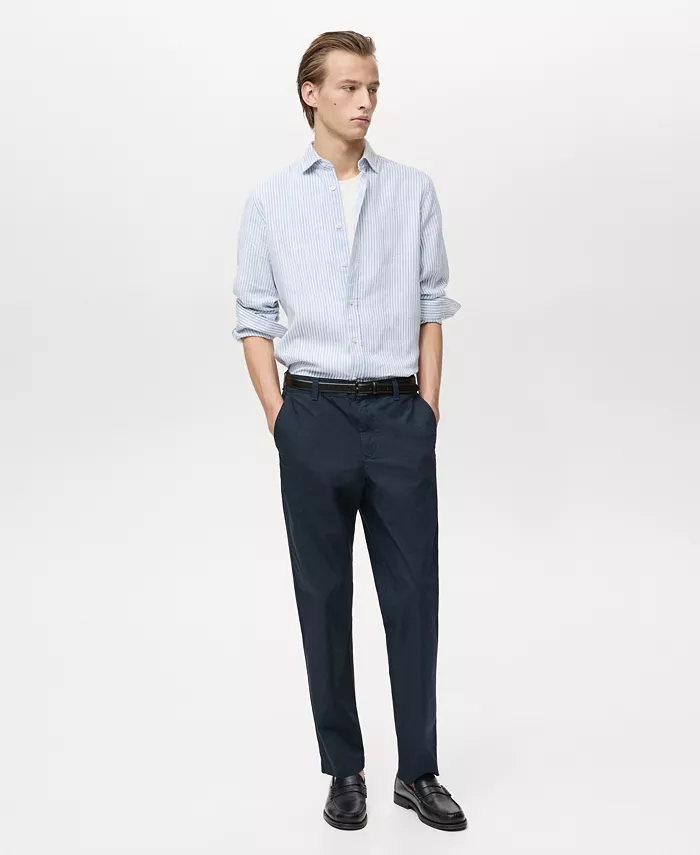 Мужские хлопковые брюки с регулируемым шнурком MANGO, синий
Мужские хлопковые брюки с регулируемым шнурком MANGO, синий