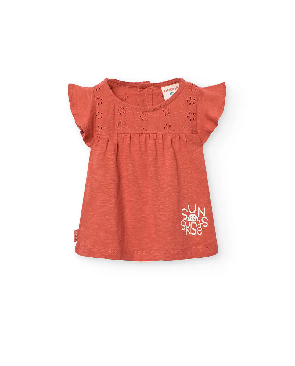 Однотонная хлопковая футболка для девочки Boboli, гранатовый
Однотонная хлопковая футболка для девочки Boboli, гранатовый