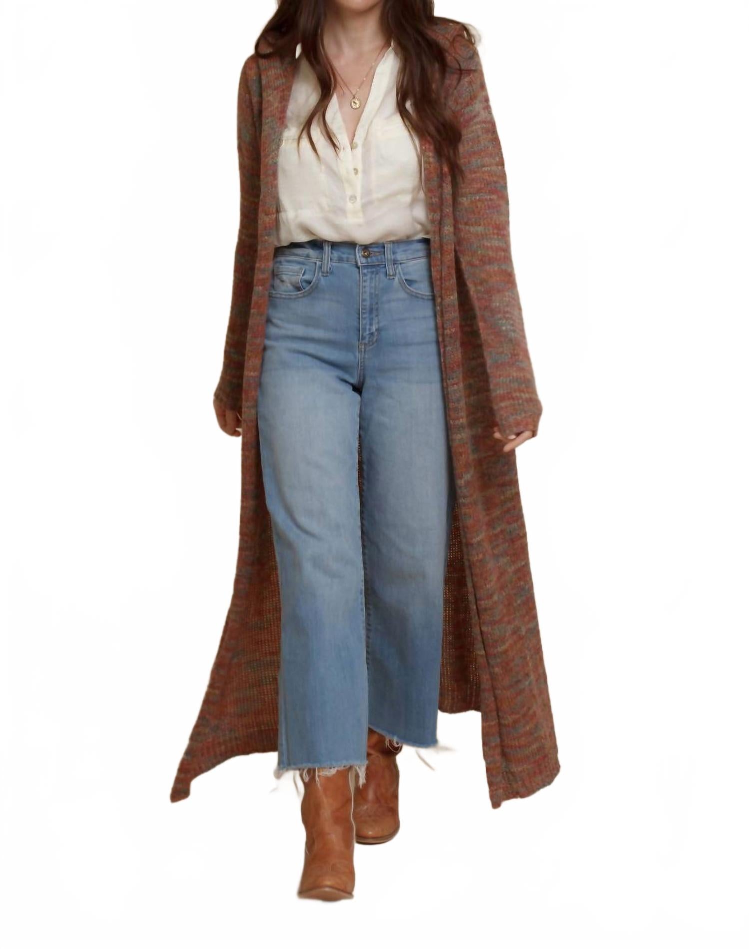 Сьерра длинный кардиган с капюшоном и открытой передней частью в мультицвете Hem & Thread
Сьерра длинный кардиган с капюшоном и открытой передней частью в мультицвете Hem & Thread