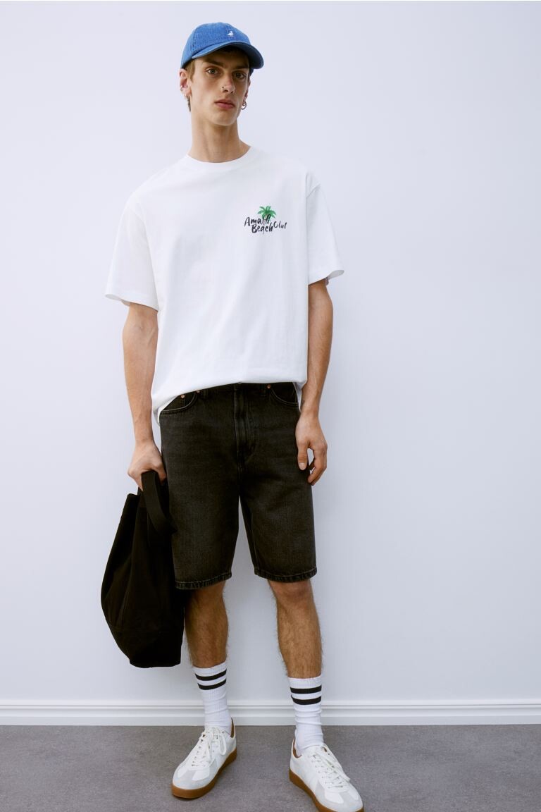 Футболка с принтом свободного кроя H&M, белый
Футболка с принтом свободного кроя H&M, белый