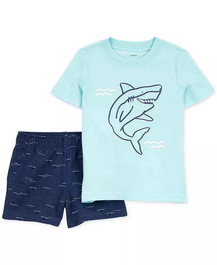 Детский комплект для мальчиков Shark: футболка и шорты, 2 предмета Carter's, синий
Детский комплект для мальчиков Shark: футболка и шорты, 2 предмета Carter's, синий