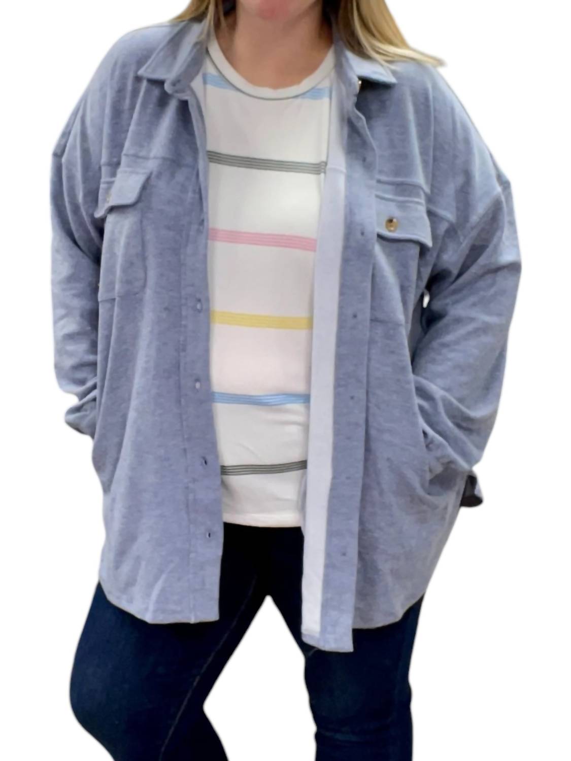 Джинсовая флисовая рубашка в выцветшем синем цвете White Birch
Джинсовая флисовая рубашка в выцветшем синем цвете White Birch