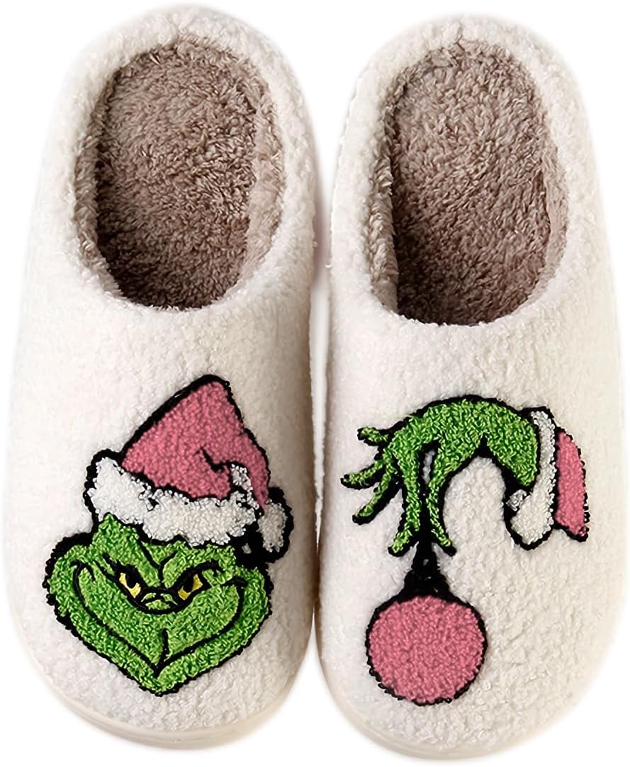 Рождественские тапочки с Санта-Клаусом и оленями - мягкие плюшевые уютные домашние тапочки для женщин и мужчин, для дома и улицы Qubuwalk, Grin C
Рождественские тапочки с Санта-Клаусом и оленями - мягкие плюшевые уютные домашние тапочки для женщин и мужчин, для дома и улицы Qubuwalk, Grin C