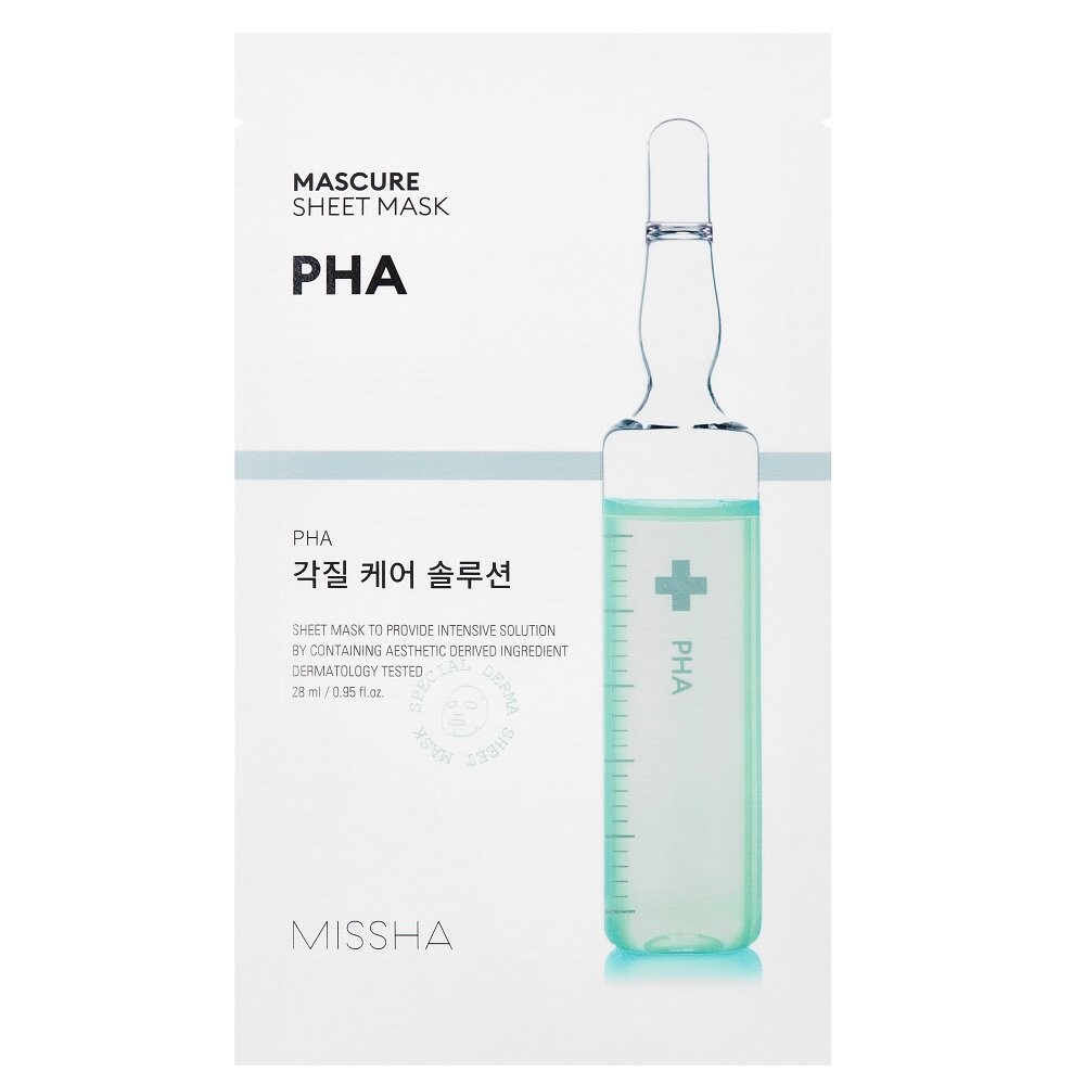 Missha Mascure Отшелушивающая и очищающая тканевая маска с PHA, 28 мл
Missha Mascure Отшелушивающая и очищающая тканевая маска с PHA, 28 мл