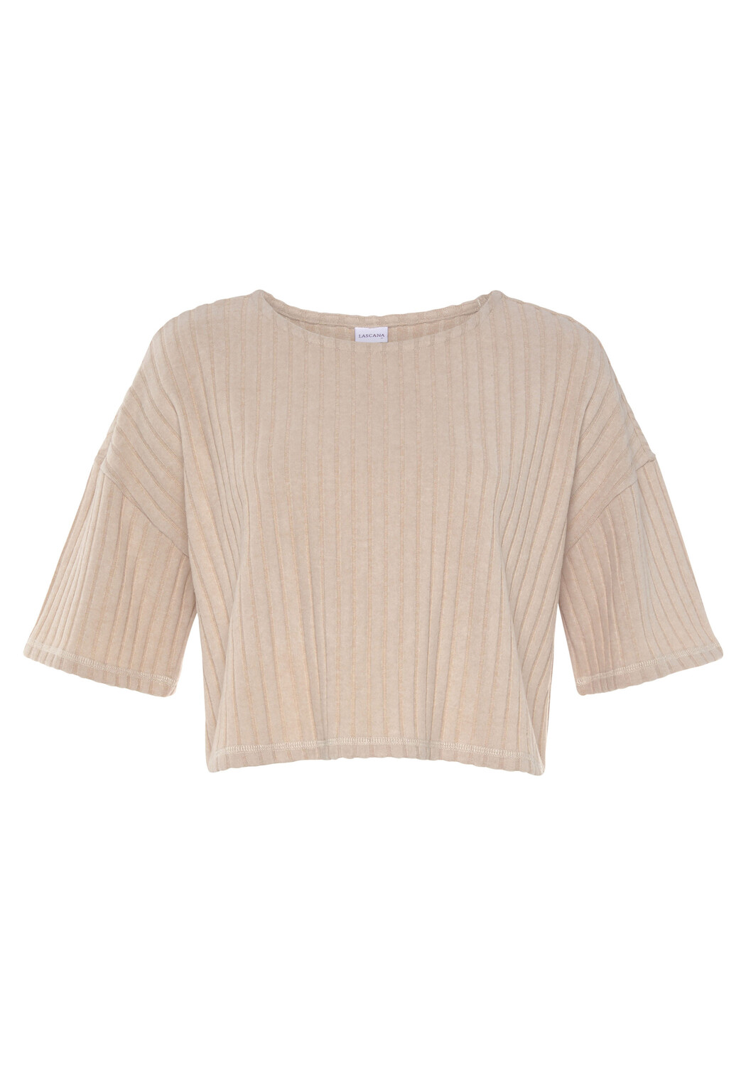 Футболка LASCANA 3/4 Arm, цвет sand-melange 
Футболка LASCANA 3/4 Arm, цвет sand-melange