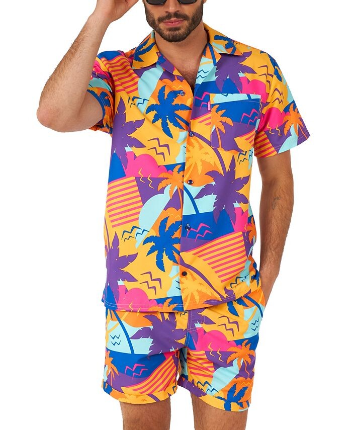 Мужская рубашка с коротким рукавом и рисунком Palm Power; Комплект шорт OppoSuits, мультиколор
Мужская рубашка с коротким рукавом и рисунком Palm Power; Комплект шорт OppoSuits, мультиколор