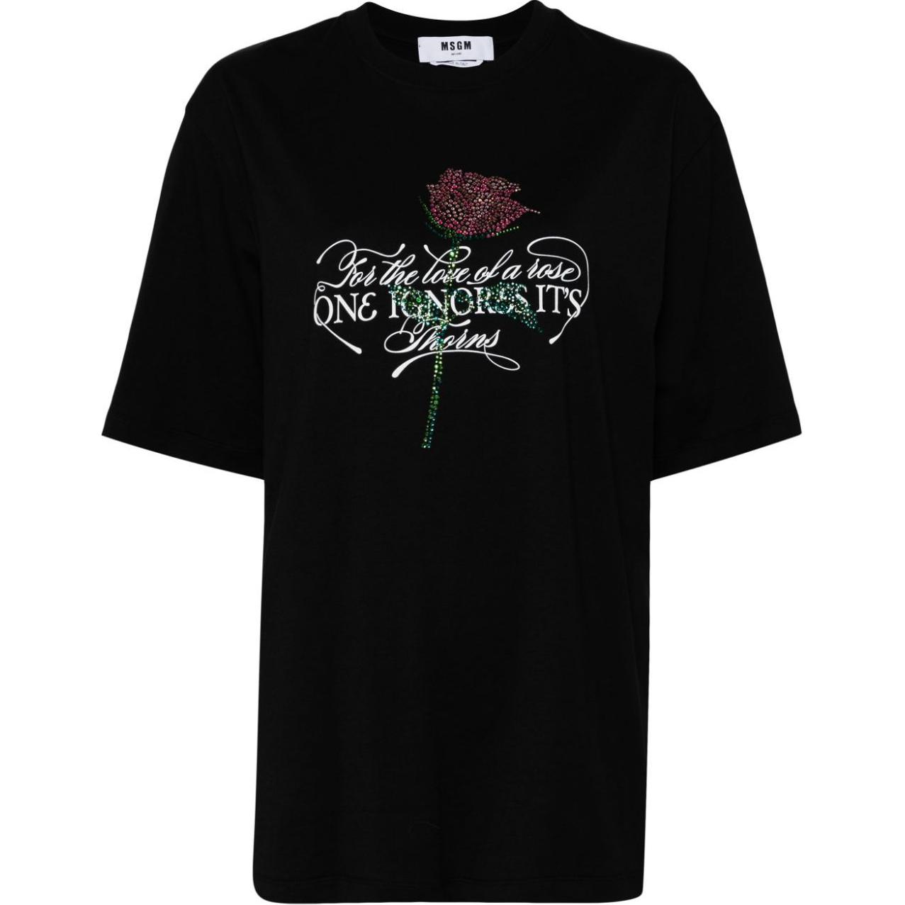 Футболка с принтом и кристаллами MSGM, черный
Футболка с принтом и кристаллами MSGM, черный