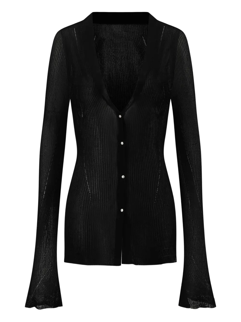 Кардиган с рукавами-колоколами в рубчик OUDE WAAG, черный
Кардиган с рукавами-колоколами в рубчик OUDE WAAG, черный