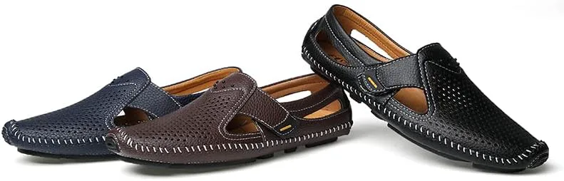 Мужские модные повседневные кожаные сандалии AQIXIDX, уличные пляжные сандалии с закрытым носком, дышащие и удобные, обувь для свадеб и вечеринок, синий
Мужские модные повседневные кожаные сандалии AQIXIDX, уличные пляжные сандалии с закрытым носком, дышащие и удобные, обувь для свадеб и вечеринок, синий