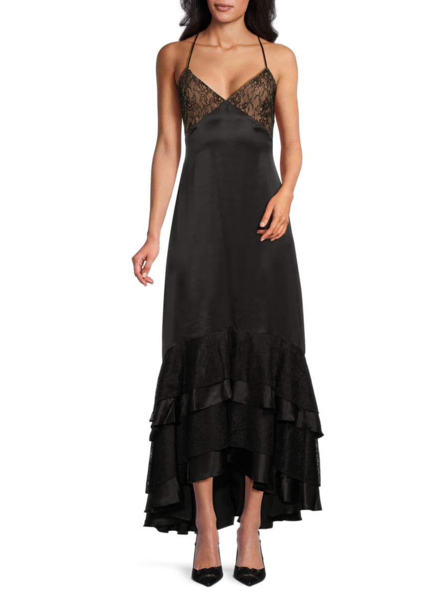 Платье макси из шелка Seville с оборками Cami NYC, черный
Платье макси из шелка Seville с оборками Cami NYC, черный