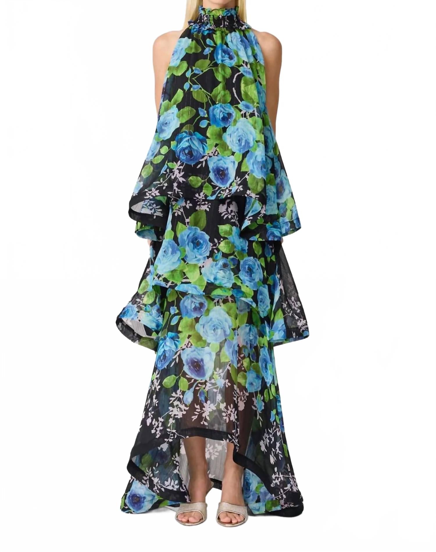 Брюни Трапециевидное платье в черно-синем цветочном принте ELLIATT
Брюни Трапециевидное платье в черно-синем цветочном принте ELLIATT