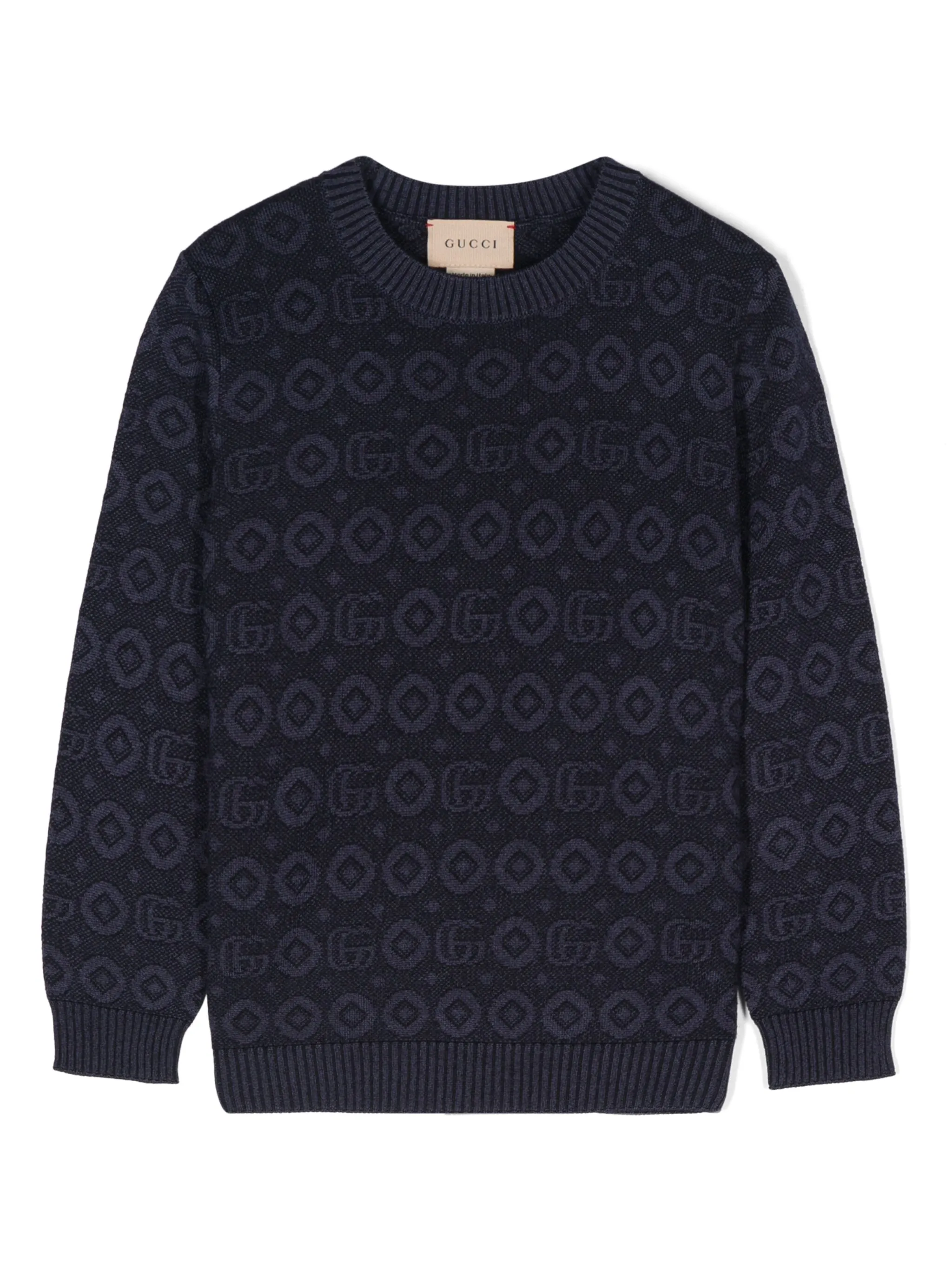 Жаккардовый свитер с логотипом Double G Gucci Kids, синий
Жаккардовый свитер с логотипом Double G Gucci Kids, синий