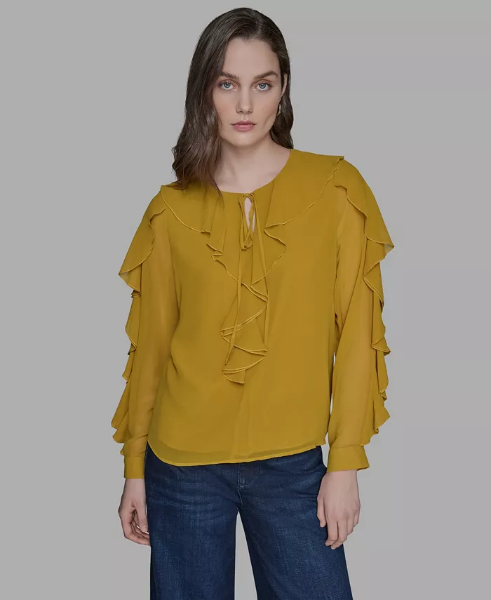 Женский топ с вырезом-замочной скважиной и оборками KARL LAGERFELD PARIS, золотой
Женский топ с вырезом-замочной скважиной и оборками KARL LAGERFELD PARIS, золотой