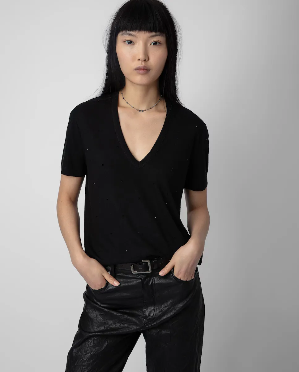 Женская футболка Wassa со стразами и V-образным вырезом Zadig & Voltaire, черный
Женская футболка Wassa со стразами и V-образным вырезом Zadig & Voltaire, черный