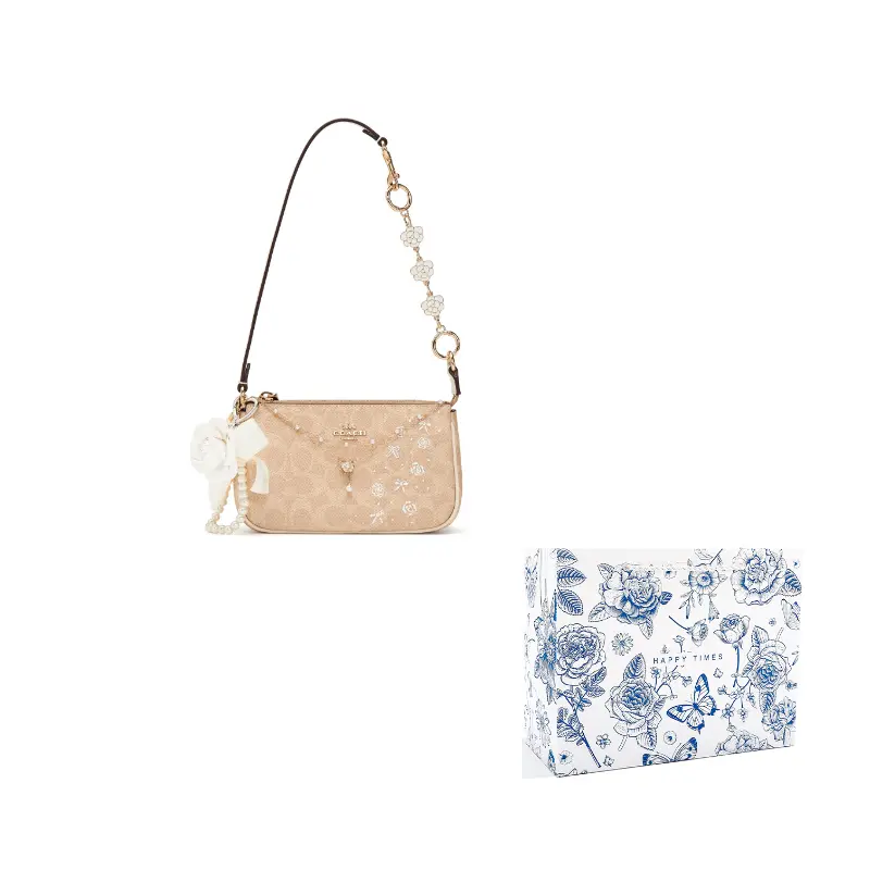 COACH Женская сумка через плечо из лакированного полотна маджонг малая в цвете песок и мел, Camellia
COACH Женская сумка через плечо из лакированного полотна маджонг малая в цвете песок и мел, Camellia