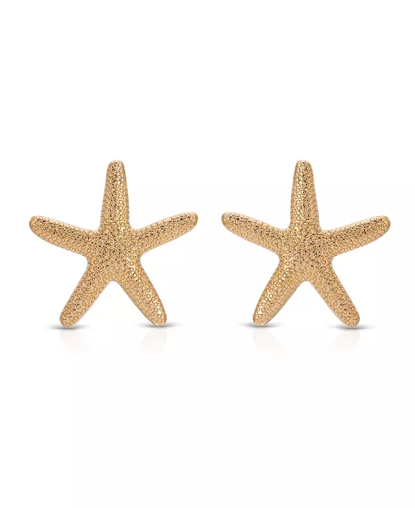 Крупные серьги-гвоздики в форме морской звезды из цинка, покрытые 18-каратным золотом Ettika, gold
Крупные серьги-гвоздики в форме морской звезды из цинка, покрытые 18-каратным золотом Ettika, gold