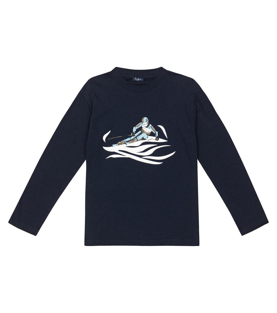 Топ из хлопкового джерси с принтом Il Gufo, синий 
Топ из хлопкового джерси с принтом Il Gufo, синий