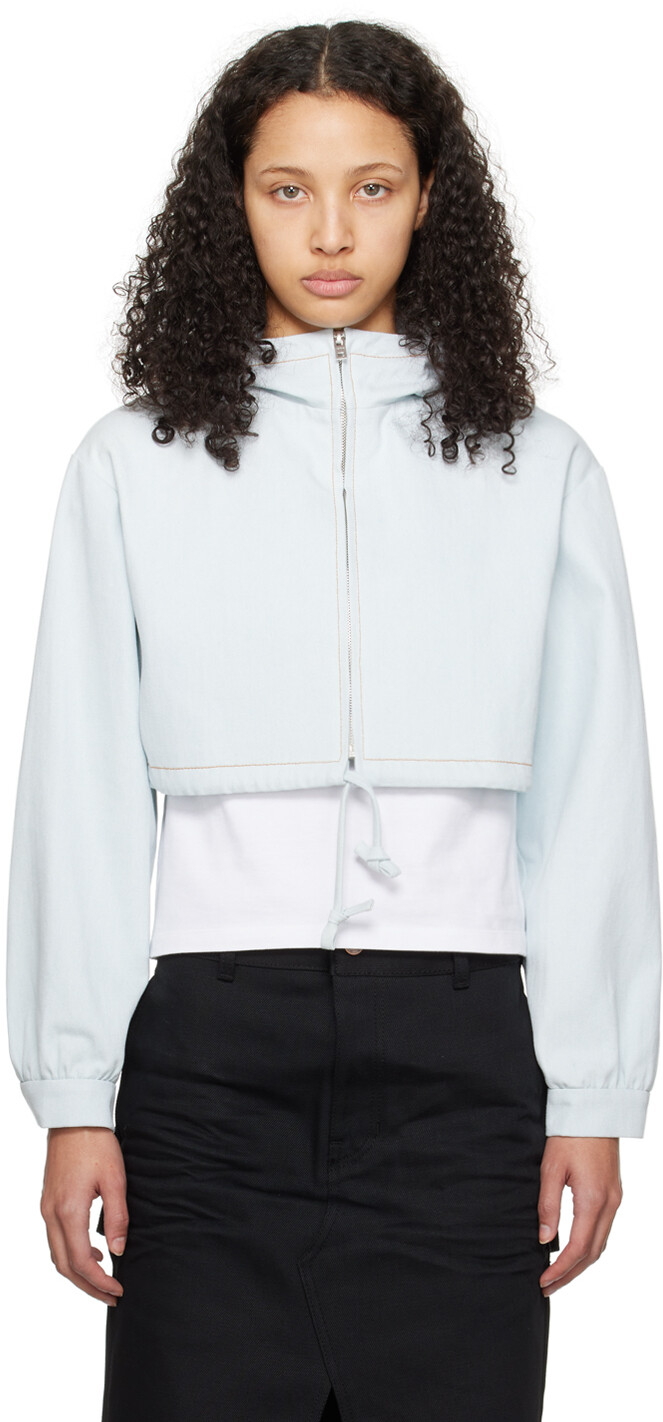 Синий укороченный джинсовый худи We11Done
Синий укороченный джинсовый худи We11Done