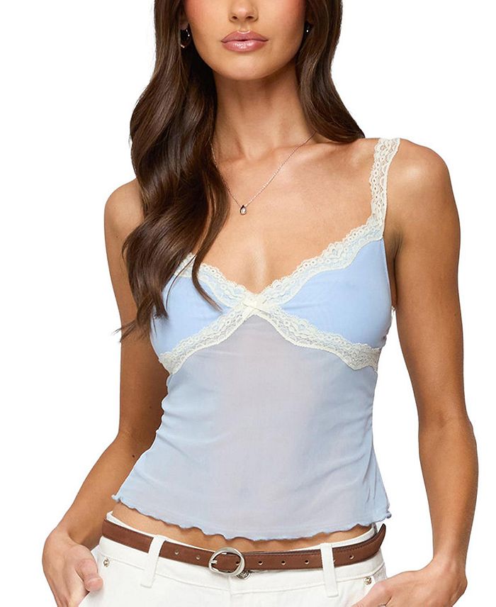 Контрастный топ с кружевной сеткой Lacey Mesh Edikted, синий
Контрастный топ с кружевной сеткой Lacey Mesh Edikted, синий