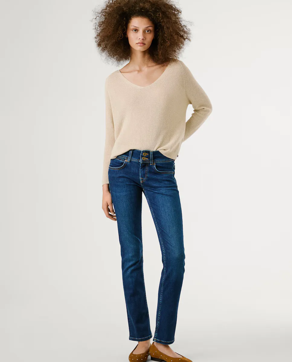 Женские прямые джинсы с низкой посадкой и двойной пуговицей на застежке Pepe Jeans, синий
Женские прямые джинсы с низкой посадкой и двойной пуговицей на застежке Pepe Jeans, синий