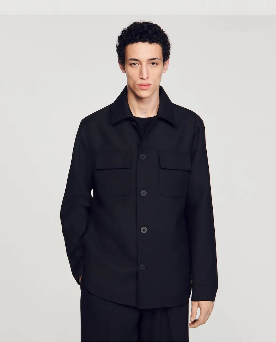 Мужская застёгивающаяся рубашка Sandro, черный
Мужская застёгивающаяся рубашка Sandro, черный