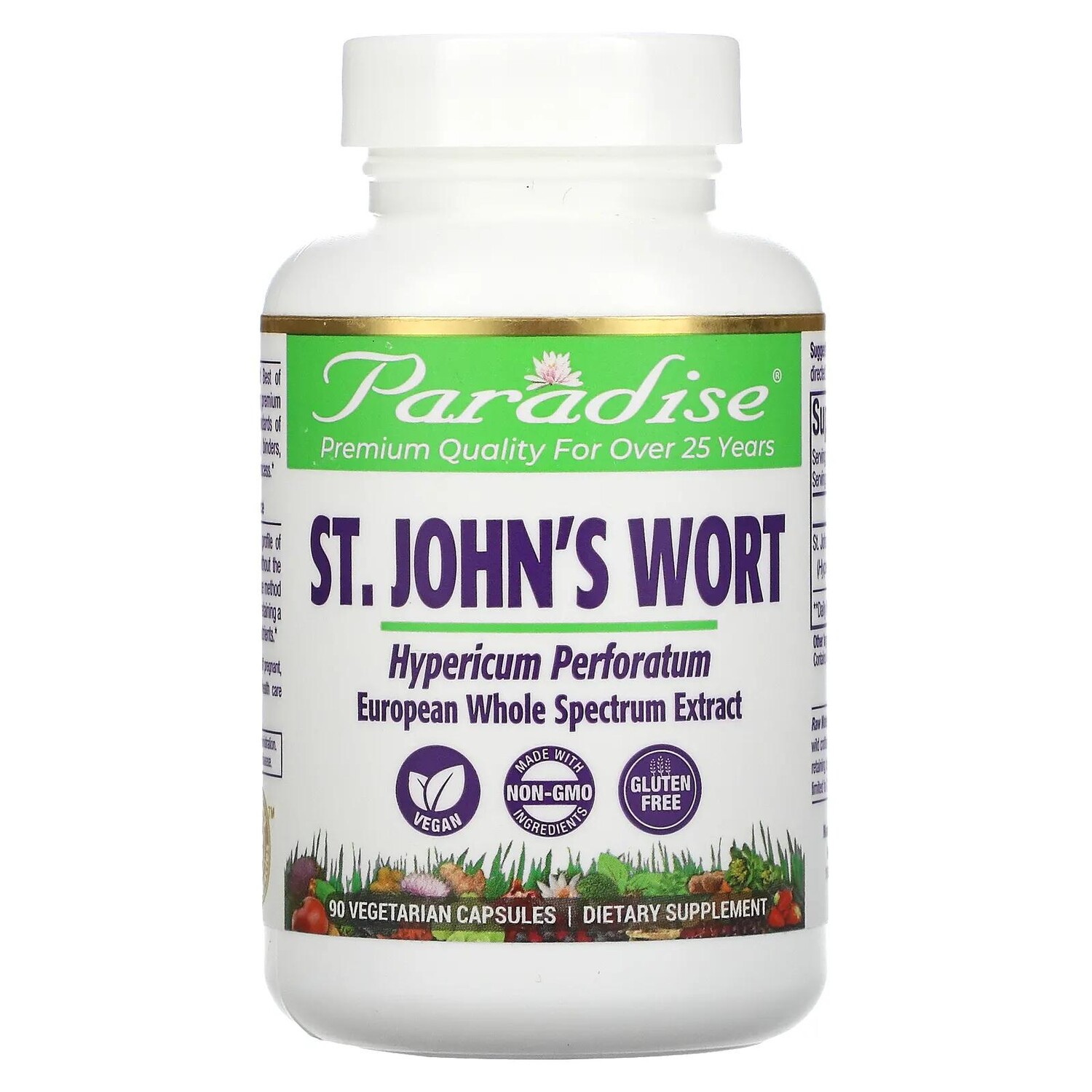 Paradise Herbs St. John's Wort 90 Vegetarian Capsules
Paradise Herbs St. John's Wort 90 Vegetarian Capsules