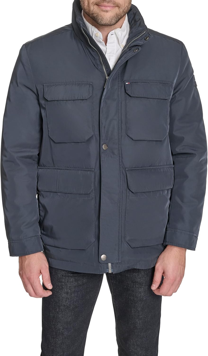 Мужская полевая куртка Tommy Hilfiger с воротником-стойкой и четырьмя карманами, Navy
Мужская полевая куртка Tommy Hilfiger с воротником-стойкой и четырьмя карманами, Navy