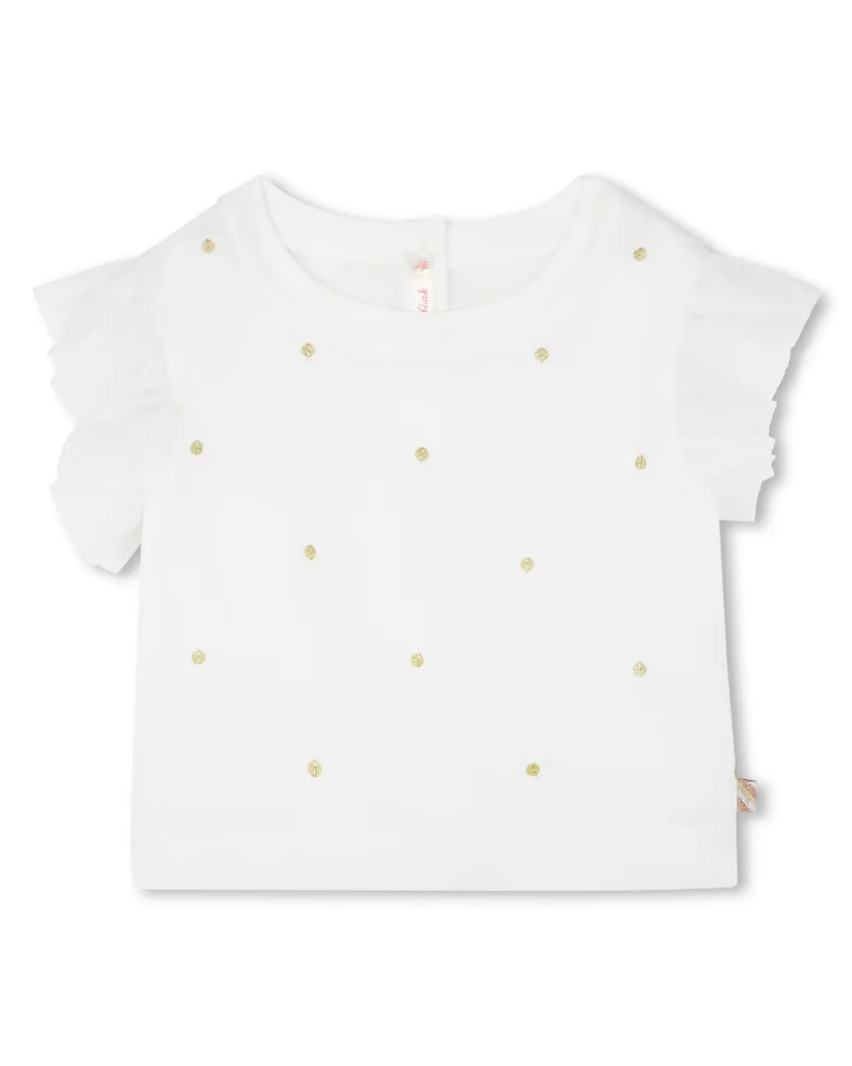 Блузка для девочки с пайетками и короткими рукавами с рюшами Billieblush, белый
Блузка для девочки с пайетками и короткими рукавами с рюшами Billieblush, белый